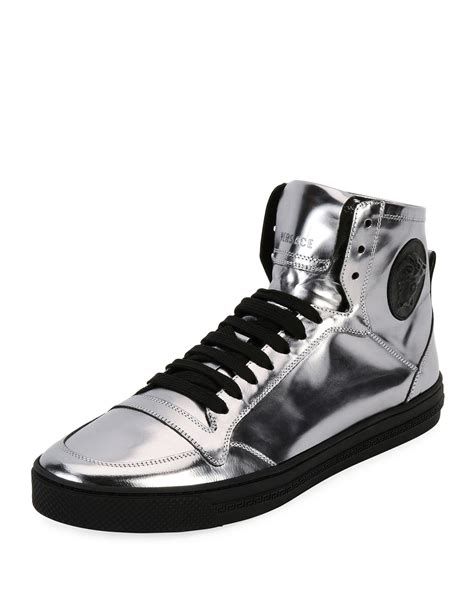 men's metallic silver sneakers